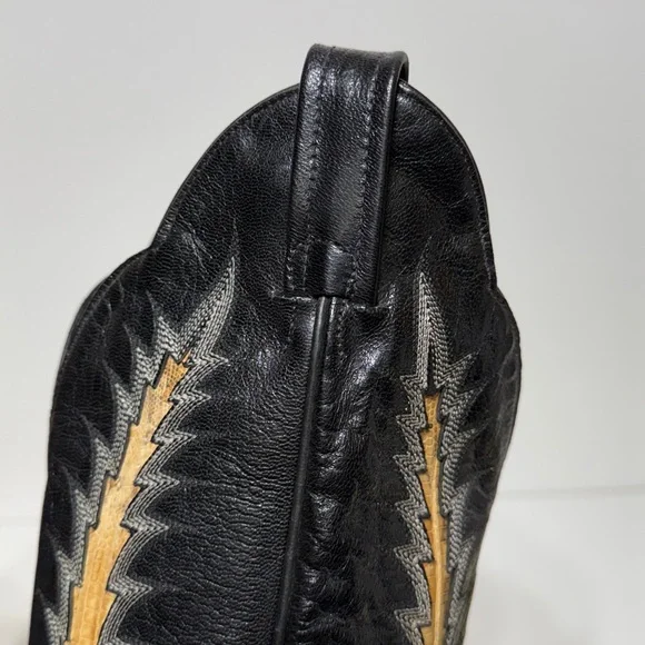 Tony Lama Vintage Black Leather Snake Cowboy Boots - Picture 12 of 17